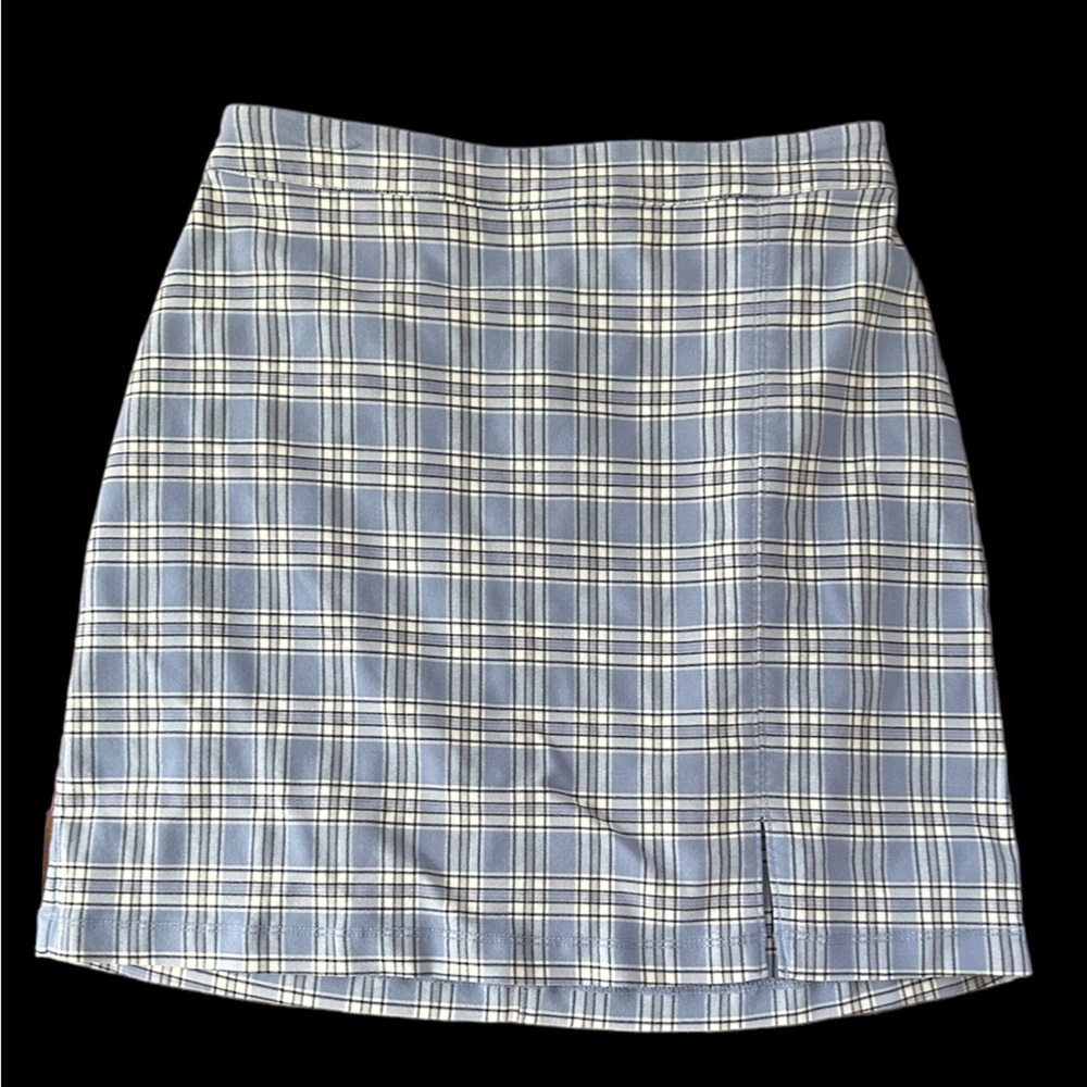 Plaid light blue pencil skirt by Hollister size small